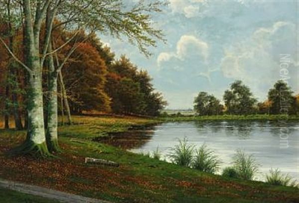 Fall Scenery Oil Painting by Vilhelm Leisner