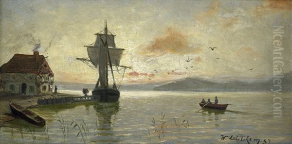 Abend An Der Nordsee Oil Painting by Walter Leistikow