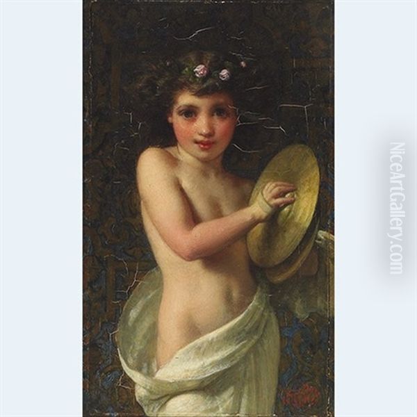 The Cymbal Girl Oil Painting by Henry Lejeune