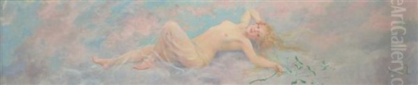 Nu Allonge Oil Painting by Maurice Leloir