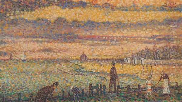 Soleil Couchant Oil Painting by Georges Lemmen
