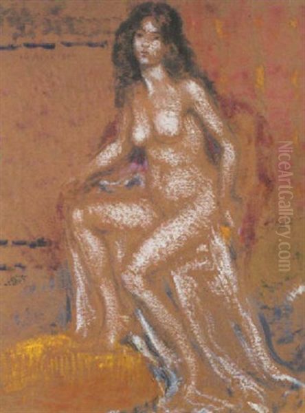 Zittend Naakt Oil Painting by Georges Lemmen