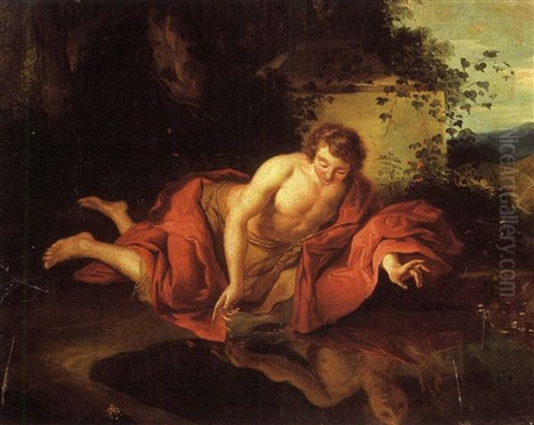 Narcisse Oil Painting by Francois Lemoyne