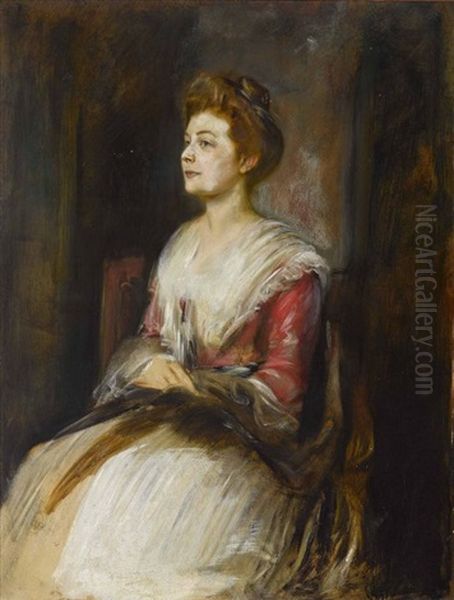 Bildnis Einer Sitzenden Dame Oil Painting by Lenbach Franz Von
