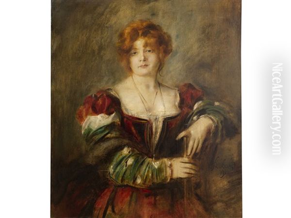 Ritratto Di Donna Oil Painting by Franz Seraph von Lenbach