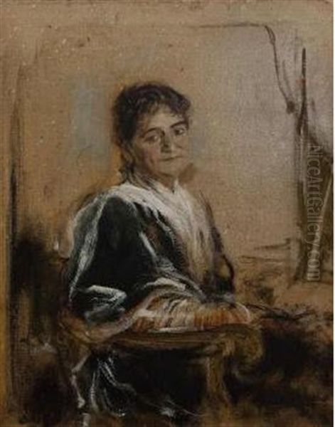 Portrait Der Schwiegermutter Grafin Von Hornstein Oil Painting by Lenbach Franz Von