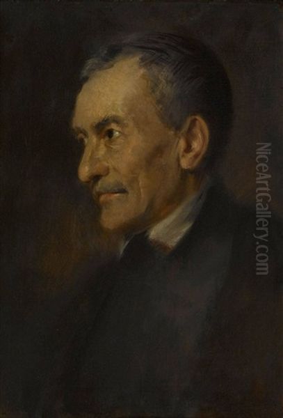 Herrenbildnis Oil Painting by Franz Seraph von Lenbach