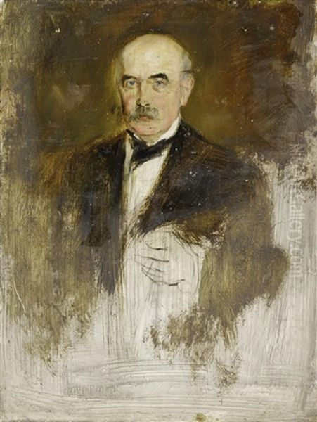 Portrat Des Kommerzienrates Gutman (study) Oil Painting by Franz Seraph von Lenbach