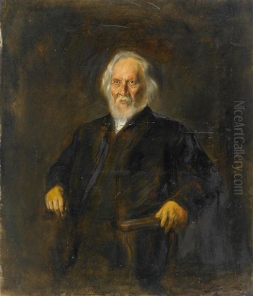 Portrat Justiziar Bamberger (study) Oil Painting by Franz Seraph von Lenbach