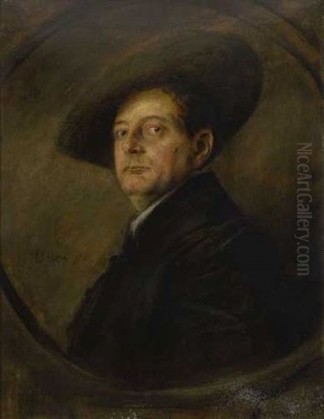 Konrad Dreher Oil Painting by Franz Seraph von Lenbach