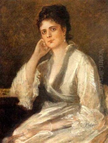 Damenportrat Oil Painting by Lenbach Franz Von