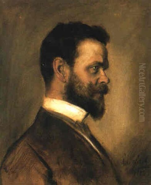 Bildnis Des Heinrich Kautsch, Bildhauer Und Freund Des      Kunstlers Oil Painting by Franz Seraph von Lenbach