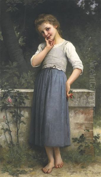 Young Girl With Cherries Oil Painting by Charles Amable Lenoir