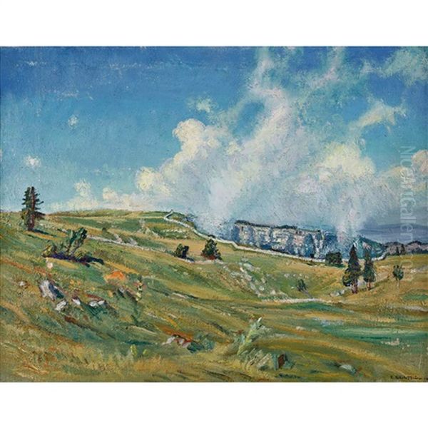 Creux Du Van Oil Painting by Charles L'Eplattenier