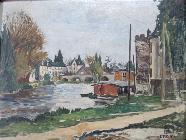 Bord De Riviere Oil Painting by Marcel Francois Leprin