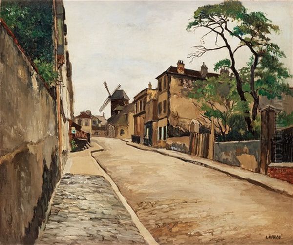Le Moulin De La Galette Oil Painting by Marcel Francois Leprin