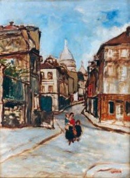Montmartre (sketch) Oil Painting by Marcel Francois Leprin