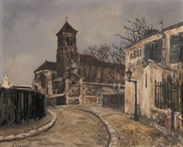 L'abri St Joseph A Montmartre Oil Painting by Marcel Francois Leprin