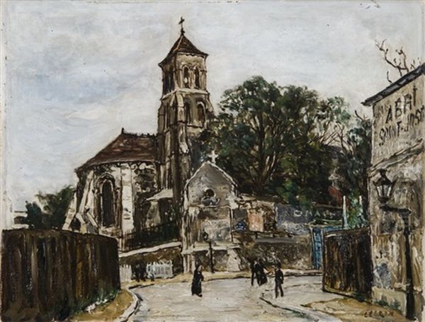 La Place Du Village Oil Painting by Marcel Francois Leprin
