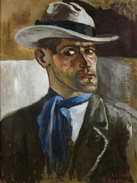 Autoportrait Au Chapeau Oil Painting by Marcel Francois Leprin