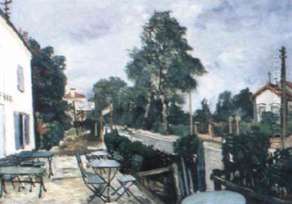 Terrasse De Cafe Oil Painting by Marcel Francois Leprin