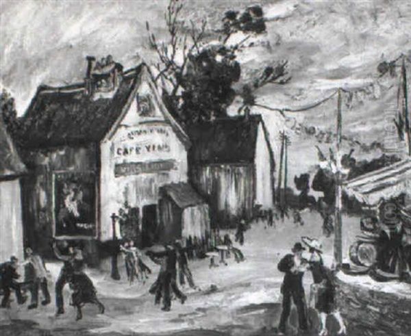 Strasentanz Vor Dem Cafe Vines Oil Painting by Marcel Leprin