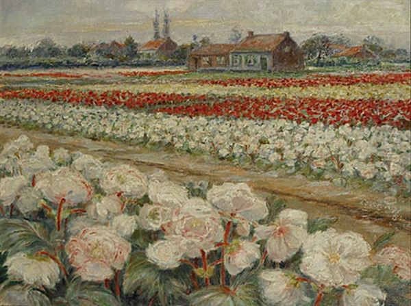 Bloemenvelden Oil Painting by Hippolyte Leroy