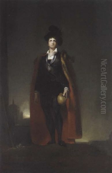Portrait Of John Philip Kemble As Hamlet Holding The Skull Of Yorrick Oil Painting by George Dunlop Leslie