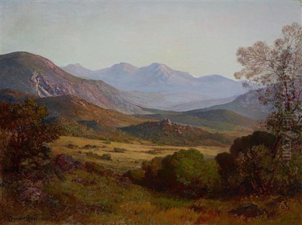 Landscape At Dusk Oil Painting by Leonard Lester
