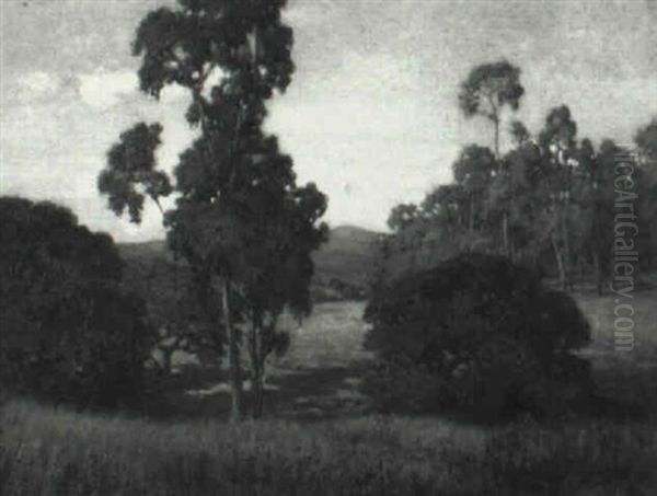 Landscape With Trees Oil Painting by Leonard Lester