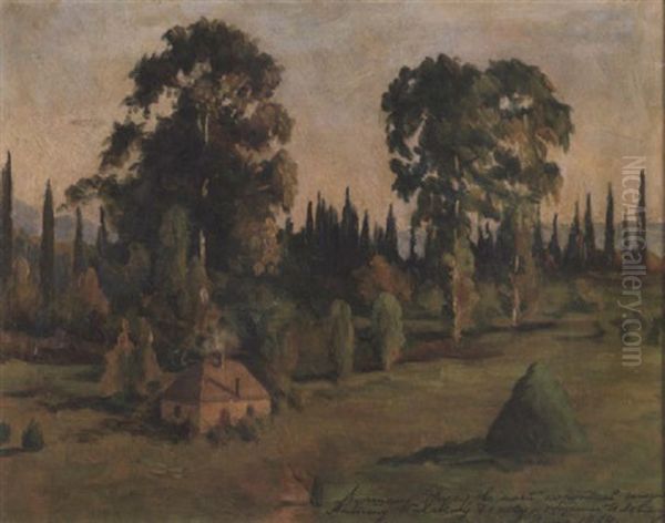 Datcha In A Wooded Landscape Oil Painting by Isaak Levitan
