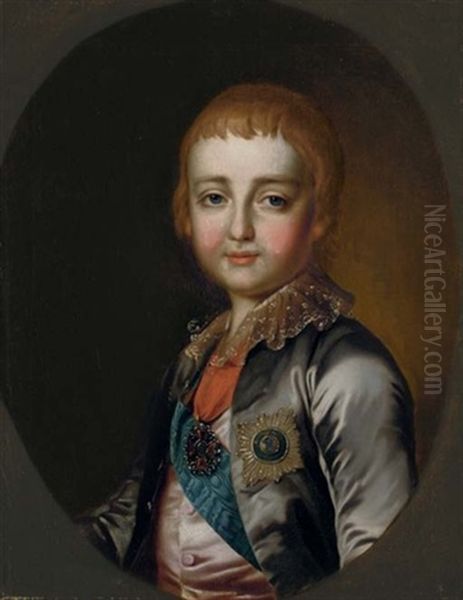 Portrait Of Emperor Alexander I Of Russia Oil Painting by Dimitri Gregoriovitch Levitsky