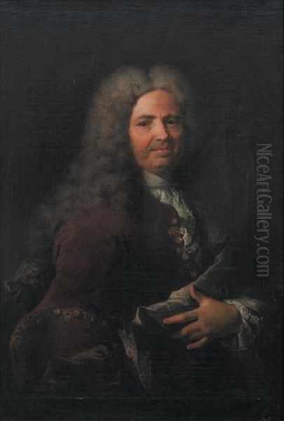 Portrait D'un Homme De Qualite Oil Painting by Robert Levrac-Tournieres