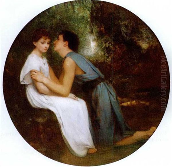 Couple Dans La Foret Oil Painting by Emile Levy