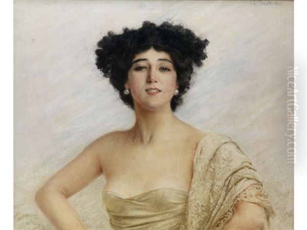 La Bella Otero Oil Painting by Lucien Levy-Dhurmer