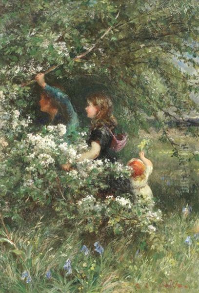 Into The Woods Oil Painting by Charles James Lewis