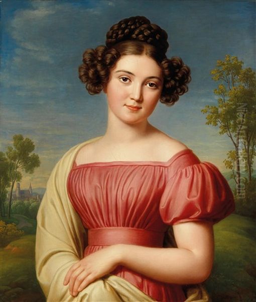 Portrait Of A Lady Oil Painting by Jakob Theodor Leybold