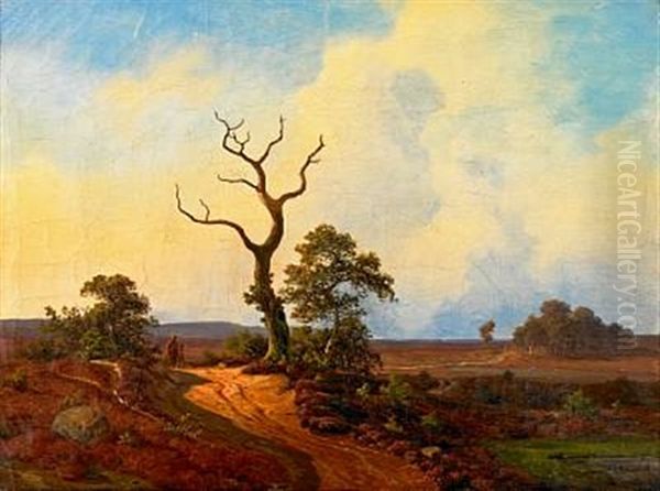 Landscape With Persons Oil Painting by Georg Emil Libert