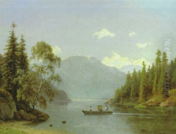 Alpenlandschaft Oil Painting by Georg Emil Libert