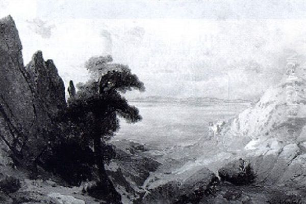 Landschaftsmotiv Oil Painting by Eduard Peithner Ritter von Lichtenfels