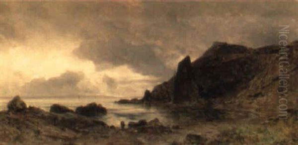 Motiv Aus Helgoland Oil Painting by Eduard Peithner Ritter von Lichtenfels