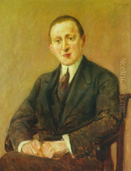 Bildnis Des Textilkaufmanns David Leder Oil Painting by Max Liebermann