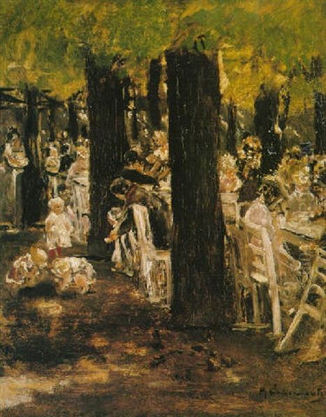 Ein Winkel Im Tuileriengarten Oil Painting by Max Liebermann