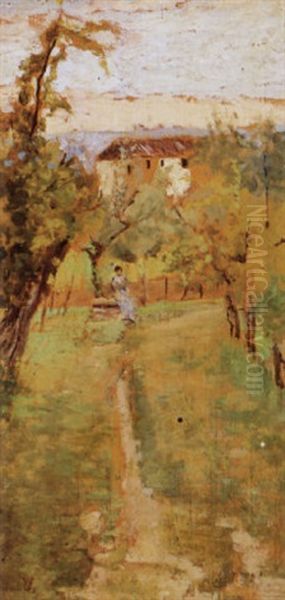 Figura Nel Parco Oil Painting by Ulvi Liegi