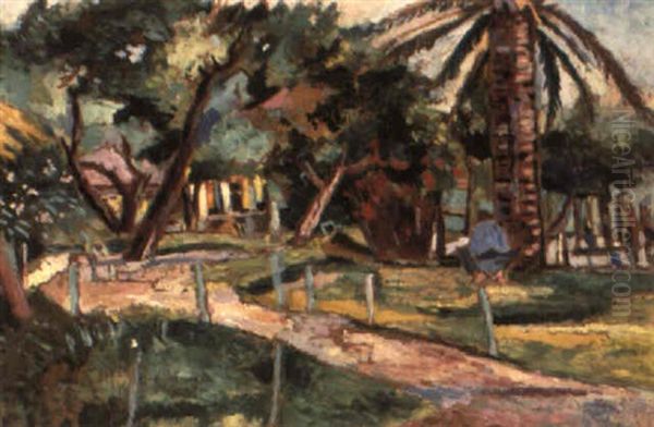 I Giardini D'ardenza, Livorno Oil Painting by Ulvi Liegi