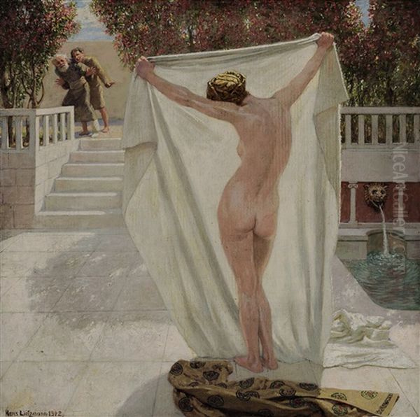 Susanna Im Bade Oil Painting by Hans Lietzmann