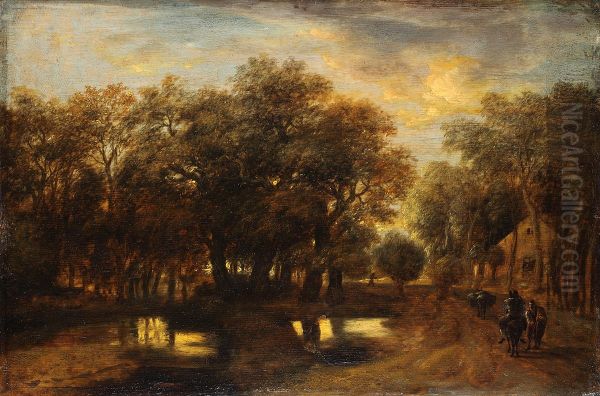Evening Landscape Oil Painting by Jan Lievens