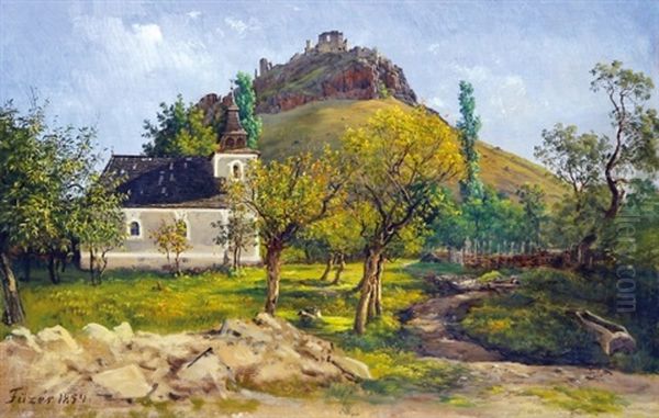 Castle Of Fuzer Oil Painting by Antal Ligeti