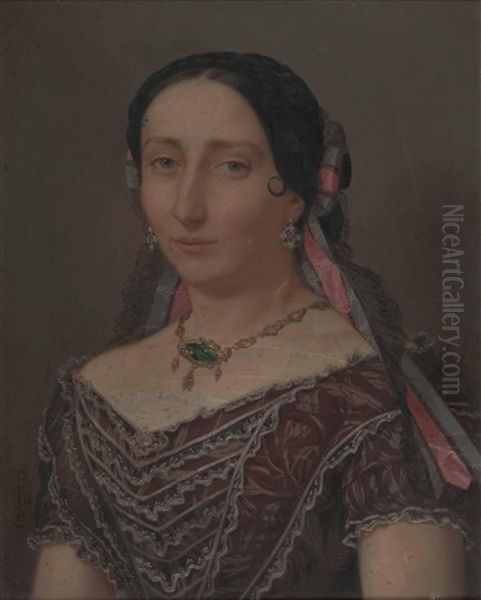 Bildnis Einer Dame Oil Painting by Eduard Lind
