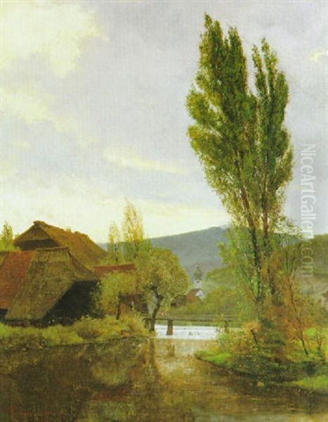 Schwarzwaldtal In Der Abendsonne Oil Painting by Manfred Lindemann-Frommel